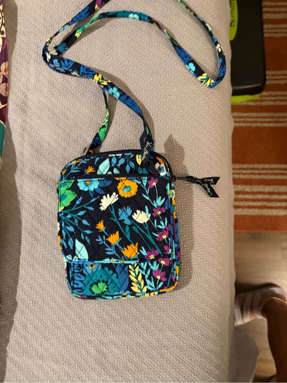 Vera Bradley Navy Floral Quilted Crossbody